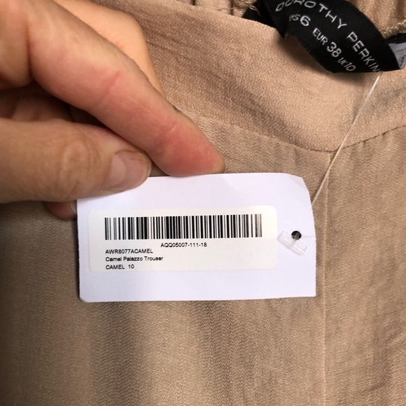 Dorthy Perkins Palazzo Pants Trousers wide leg camel tan medium US 6 - Picture 11 of 11